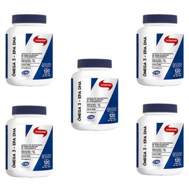 Imagem de Kit 5 Ômega 3 - 120 Cápsulas 1g - Vitafor-Unissex