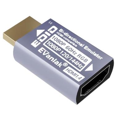 Imagem de EVanlak Adaptador de emulador Hdmi Passthrough Edid Plug fictício Monitor Virtual Headless Ghost Display Adapter-1920X1080@59hz a 144Hz-1pack