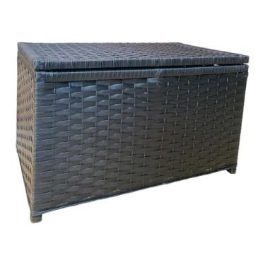 Imagem de Baú Cesta Caixa Organizadora de Fibra Sintética 70x40x40,Quarto, cozinha, varanda, banheiro(PRETO)