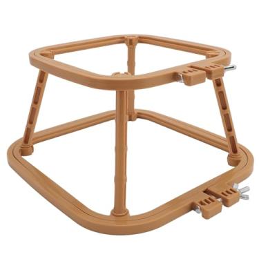 Imagem de KIMISS Bordado de Camada Dupla Ajustável e Suporte Com Aro de Ponto para Bordado - Ferramenta de Suporte de Mesa ABS Integrada para , Costura e Pintura Em Tecido (Cáqui)