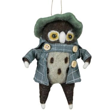 Imagem de HomArt Ornamento de coruja de celeiro, feltro, 15 cm