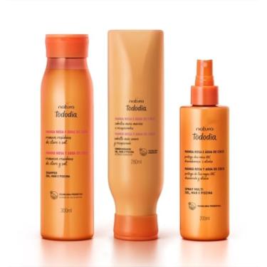 Imagem de Todo.dia Manga Rosa e Água de Coco, Kit Shampoo 300ml, Condicionador 280ml, Spray Multi 200ml, Remove Resíduos de Cloro e Sal