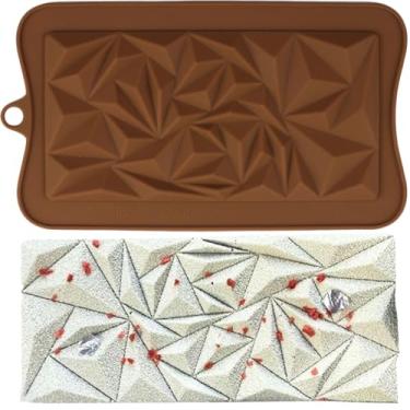 Imagem de EPYHREHM Fragmentos moldes de chocolate de silicone para barra de chocolate barra energética doces