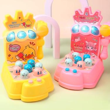 Imagem de Brinquedo Bate e Pega Musical Infantil com Martelo, Luz e Som, Plástico, 18x14x10cm, Requer 3 Pilhas AA (Amarelo)