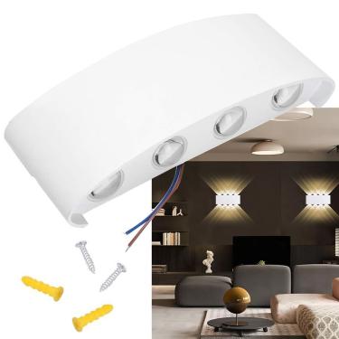 Imagem de Arandela Luminaria 8w Parede Iluminaçao 8 Fachos Led Decoraçao Casa Rua Garagem Predio Quintal Jardim Varanda Segurança