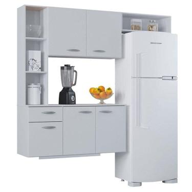 Imagem de Cozinha Com Balcão Isis 163 Cm Branco - Poquema