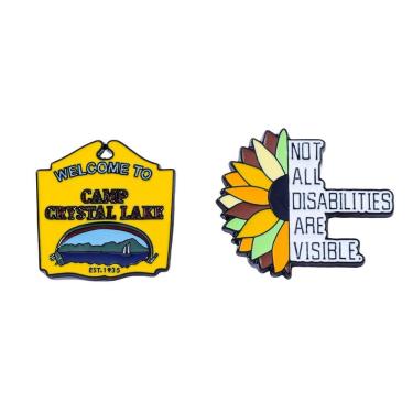 Imagem de Conjunto de broches, blusa Alloy Creative Quote com girassol