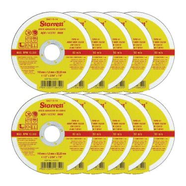 Imagem de Disco De Corte Fino 4.1-2 Pol 115x1x22mm Starrett Dac115-14 - 10 Unidades