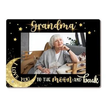 Imagem de Bgohrd Porta-retrato da avó, I Love You To The Moon And Back, porta-retratos para avó, dia dos avós, presentes de Natal para avós, para netos, moldura acrílica 10 x 15 cm, 06
