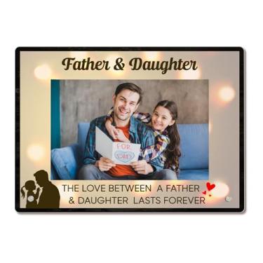 Imagem de Bgohrd Porta-retrato de pai, The Love Between A Father And Daughter Lasts Forever, presente de aniversário e Natal para pai da filha, 10 x 15 cm, 01