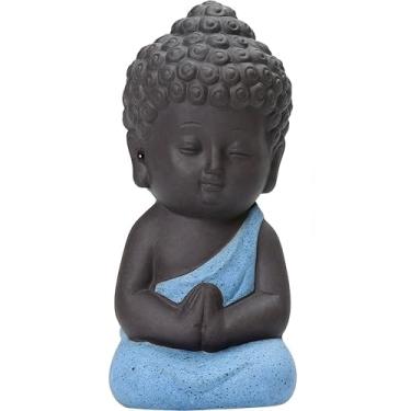 Imagem de Chiorgone Estátua de Buda para decoração de casa – Estatueta de meditação zen para mesa, escritório, sala de estar, mesa de chá – escultura budista de cerâmica, presente espiritual para homens e