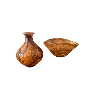 Imagem de Murano Kit de 2 Vasos Decorativos em Vidro Âmbar, Design Artesanal, Peças Artísticas para Decoração de Casa
