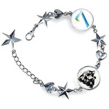 Imagem de RETRART Pulseira feminina Straykids Got 7 Seventeen Twice StrayKids Merch Pulseira de liga de zinco Pulseira de corrente, F, Cristal
