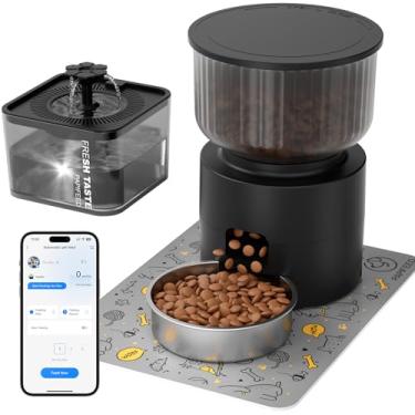 Imagem de PAPIFEED Alimentador automático para gatos e dispensador de água 3L preto