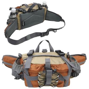 Imagem de MYDAYS Bolsa de armazenamento de cintura com garrafa de água, pochete leve para uso ao ar livre para equipamentos e equipamentos de pesca (Cáqui)