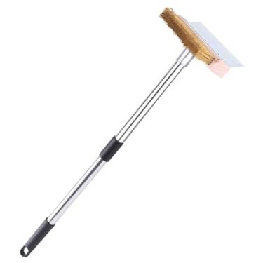 Imagem de KiBcsLic Escova de limpeza para forno de pizza com escova de arame de cobre para grelha, acessório profissional para restaurantes, haste de aço inoxidável, 0.8 Milhão