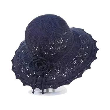 Imagem de Chapéu De Sol Feminino Com Aba Larga Dobrável Respirável Para Praia Ca