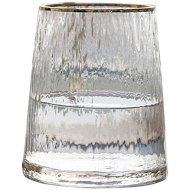Imagem de YYBOES Vaso de vidro para flores, vaso de vidro transparente de luxo nórdico, leve, transparente, arranjo de flores, decoração de entrada, sala de estar, mesa de jantar, decoração Artif