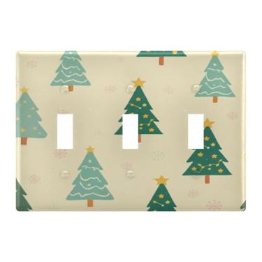 Imagem de Burbuja Capa de placa de parede para interruptor de luz de árvore de Natal, placa decorativa de parede, parafusos incluídos, 3 faixas