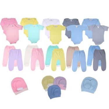Imagem de Body+mijão Roupa Bebê Kit C/24 Peças 100%algodão - Tanran Baby, P, Ros
