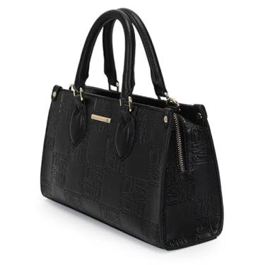 Imagem de Bolsa Satchel Media Alongada Monograma WJ acessórios (Preto)