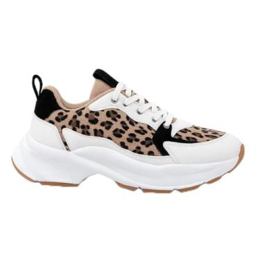 Imagem de Tênis Plataforma Feminino Know Casual Estilo Moderno (Onça Preto, BR, Adulto, Numérico, 38)