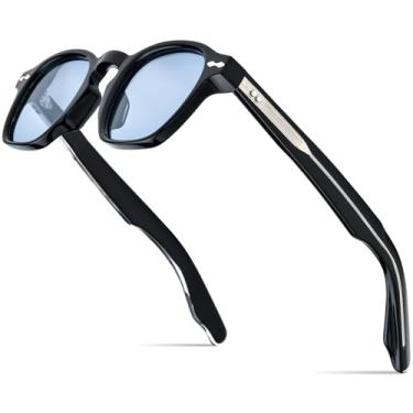 Imagem de HEPIDEM Armação de óculos de acetato masculino feminino quadrado óculos ópticos MZEPH, Mzephirini Tbblue C1, 47-26-150