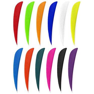 Imagem de Cryfokt Conjunto de Penas de Flecha Leve, 3 Polegadas, 12 Peças, Fácil de Instalar para Tiro Com , Caça, Vermelho/verde Escuro/roxo/amarelo