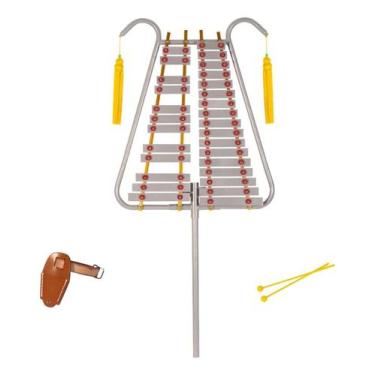 Imagem de Lira Marcial Konig 29 Teclas Com Baquetas E Talabarte Cinza