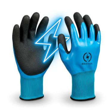 Imagem de Luvas Isolantes de Borracha 1000v Tensão P/Eletricista Touch Screen Antiderrapante Epi | Punho Longo | Resistência à Água | Uso Profissional