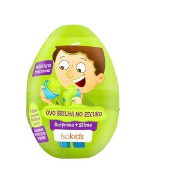 Imagem de Isakids – Slime Ovo Surpresa 60g brilha no escuro | Com 8 pingentes colecionáveis | Slime não tóxico, cores chamativas e estimula a sensorialidade