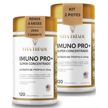 Imagem de Imunidade Concentrado com Vitamina D3, C, Zinco, Selênio e Própolis Verde – IMUNO PRO+ Vita Tríade – 240 Cápsulas kit 2x