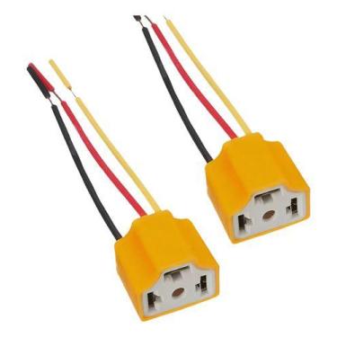 Imagem de 2 Plug Conector Soquete Louça / Porcelana Lâmpada H4 - TMF
