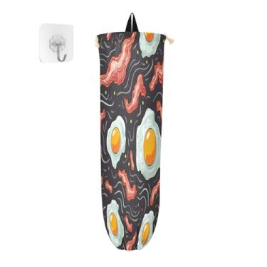 Imagem de Suporte de saco de compras de bacon e ovo frito, organizador de sacos para armazenamento de sacolas plásticas de cozinha, suporte de saco plástico de 2 peças