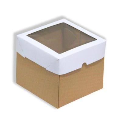Imagem de 10 Caixas Para Bolo  Smash Cake  Bolo Caseiro 20x20x15cm Com Visor  - 
