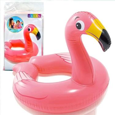 Imagem de Boia Flamingo Rosa De Cintura Infantil Para Piscina Praia