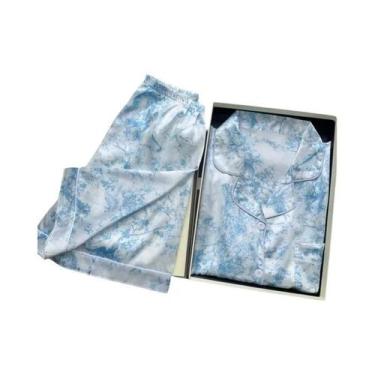 Imagem de Conjunto De Pijama Feminino Rosa Com Estampa Fofa, Manga Curta, Botões