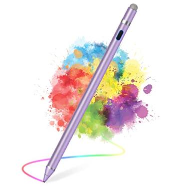 Imagem de Canetas Stylus ativas para telas sensíveis ao toque, canetas digitais inteligentes Active Pencil caneta de ponta fina compatível com iPhone iPad (roxa)