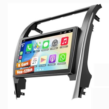 Imagem de Estéreo automotivo premium QLED Android 13 de 10,2 polegadas para Toyota Camry 2012-2014 | 8 núcleos, 6 + 128 GB, CarPlay sem fio e Android Auto, GPS, Bluetooth 5.0, câmera de backup e compatível com