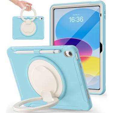 Imagem de BATYUE Capa para iPad 10ª/11ª (A16) geração 2022/2025: capa profissional à prova de choque de 10,9/11 polegadas com protetor de tela, suporte para lápis, suporte giratório de 360° – adequado para