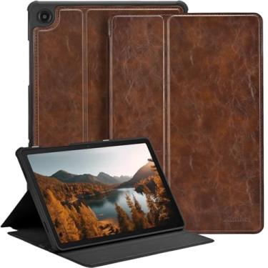 Imagem de Zinibri Capa para tablet Samsung Galaxy Tab A9 Plus/A9+ 5G 2023 2024 SM-X210/X216/X218, capa protetora fina de couro PU compatível com Galaxy Tab A9+ Plus, marrom escuro