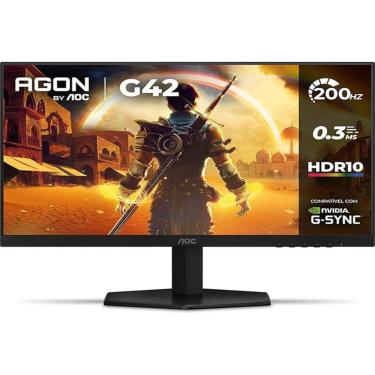 Imagem de Monitor Gamer AOC 23.8", Full HD, 200Hz, 0.3ms, IPS, G-Sync, HDR, Ângulo Ajustável,- 24G42HE-Unissex