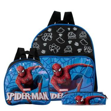 Imagem de Mochila Escolar Herói Spider Man Costa Lancheira+Estojo - TOYS 2U