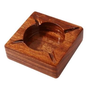 Imagem de Cinzeiro Personalidade Criativa Tendência Madeira Maciça Cinzeiro Nogueira Uso Doméstico Bandeja de Fumaça
