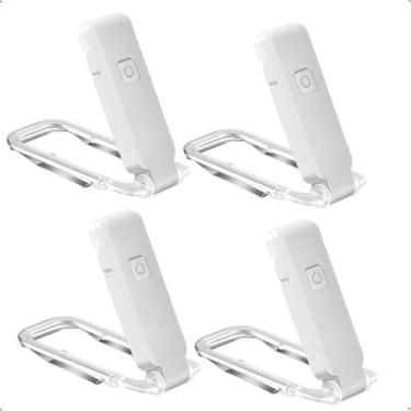 Imagem de Luminária de leitura LED portátil, ideal para uso ao lado da cama no quarto, com clipe para fixação na mesa de leitura.(4 pçs)