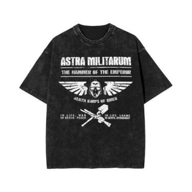 Imagem de Camiseta Masculina Com Padrão Clássico Ultramarines Titus Warhammer 40