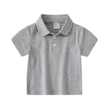Imagem de Camisetas Polo De Algodão Para Meninos De 0 a 7 Anos, Manga Curta, Rou