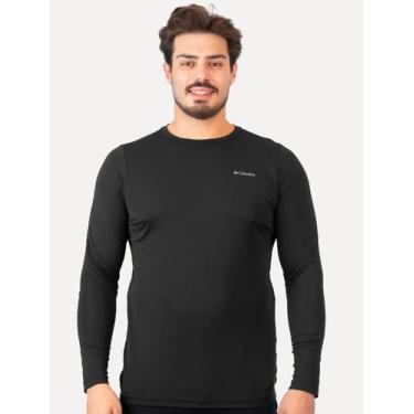 Imagem de Camiseta Columbia Masculina Manga Longa Neblina Grey Logo Preta, S/P