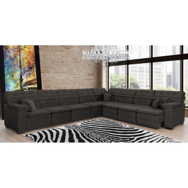 Imagem de Sofá Magno 4.57x3.32m De Canto, Retrátil E Reclinável - Marrom