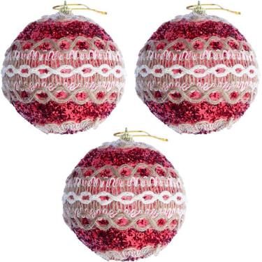 Imagem de Kit 15 Decoração Bola Vermelha Natal árvore De Natal De 75mm
